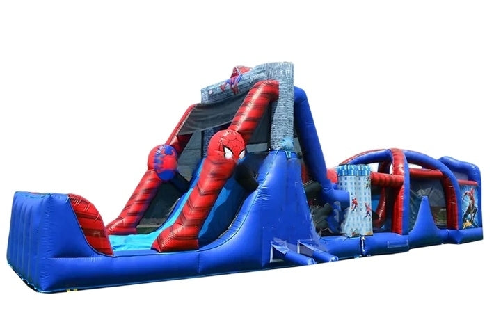Vente château gonflable parcours d'obstacles Spiderman