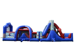 Vente château gonflable parcours d'obstacles Spiderman