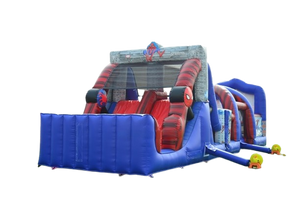 Vente château gonflable parcours d'obstacles Spiderman