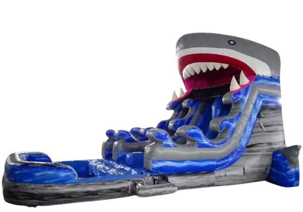 Vente château gonflable toboggan aquatique requin