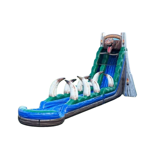 Vente château gonflable toboggan aquatique dinosaure