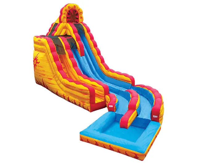 Vente château gonflable toboggan aquatique Fire splash