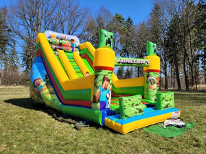 Vente château gonflable toboggan Minecraft