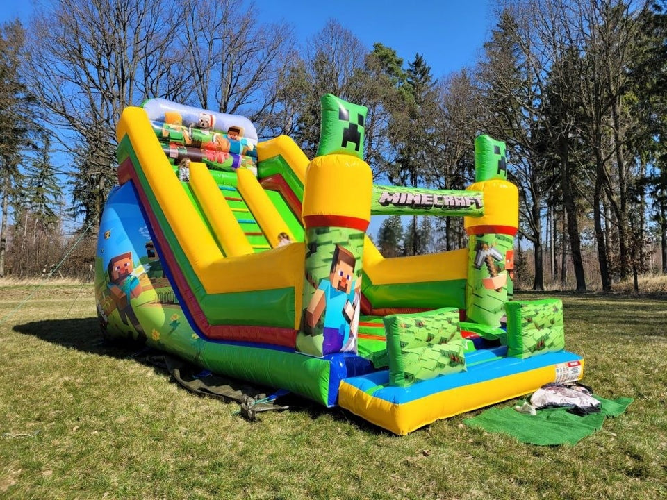 Vente château gonflable toboggan Minecraft