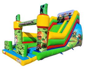 Vente château gonflable toboggan Minecraft