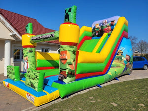 Vente château gonflable toboggan Minecraft