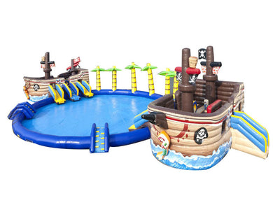 Vente château gonflable toboggan aquatique pirate