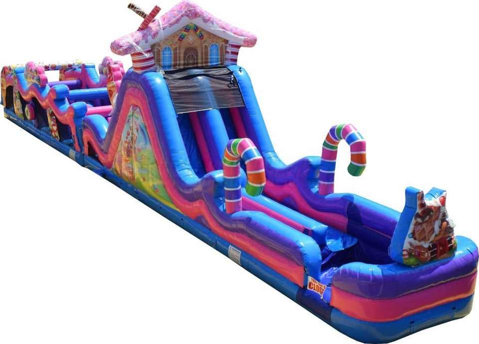 Vente château gonflable toboggan parcours d'obstacles Candy