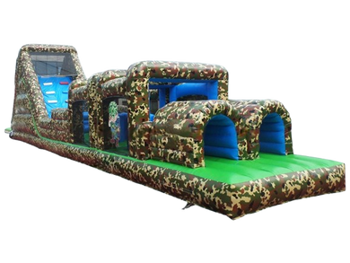 Vente château gonflable parcours d'obstacles camouflage