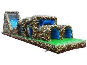 Vente château gonflable parcours d'obstacles camouflage