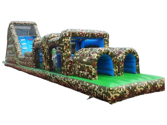 Vente château gonflable parcours d'obstacles camouflage