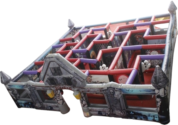 Vente château gonflable labyrinthe halloween