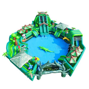 Vente château gonflable parc aquatique jungle
