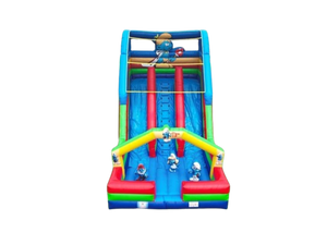 Vente château gonflable toboggan Schtroumpfs