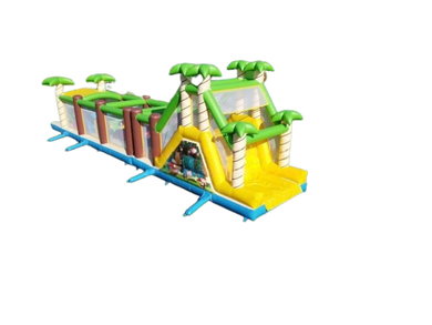 Vente château gonflable parcours d'obstacles jungle