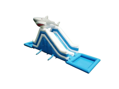Vente château gonflable toboggan aquatique requin