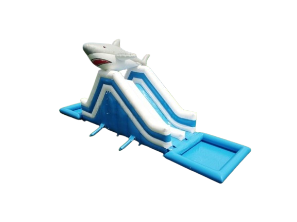 Vente château gonflable toboggan aquatique requin