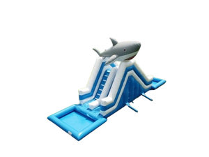 Vente château gonflable toboggan aquatique requin