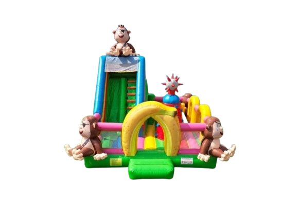 Vente château gonflable combo "jungle singe"