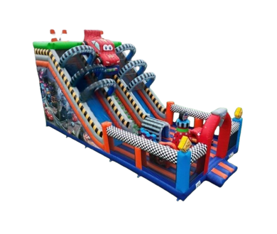 Vente château gonflable toboggan voiture