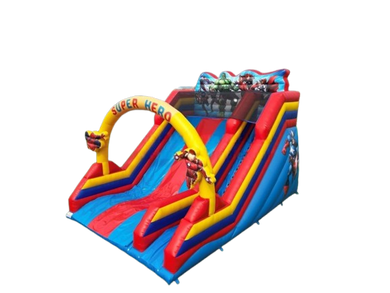 Vente château gonflable toboggan Super héros