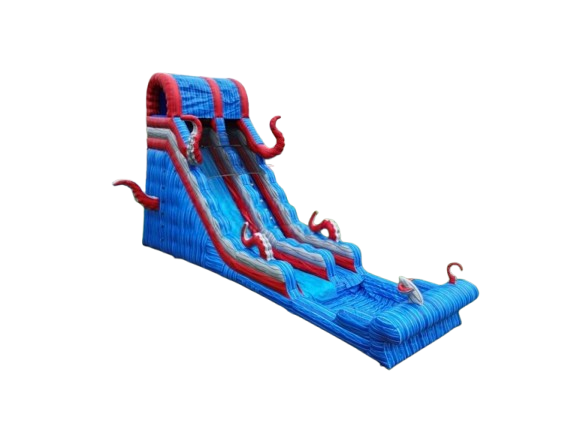 Vente château gonflable toboggan aquatique tentacule