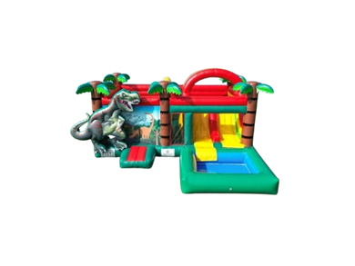 Vente château gonflable toboggan aquatique dinosaure