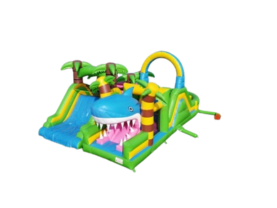 Vente château gonflable parcours d'obstacles requin