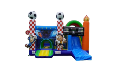 Vente château gonflable combo toboggan foot