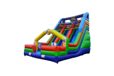Vente château gonflable toboggan Schtroumpfs