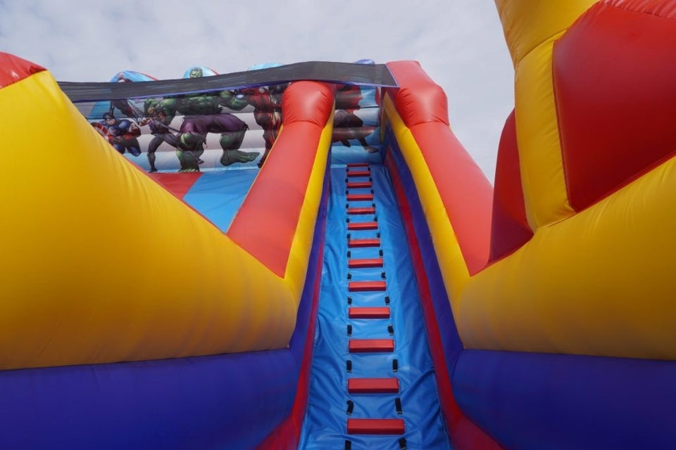 Vente château gonflable toboggan Super héros