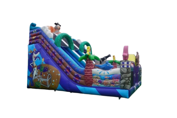 Vente château gonflable toboggan pirate