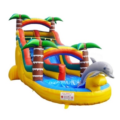 Vente château gonflable toboggan aquatique 