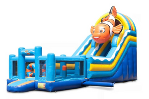 Vente château gonflable toboggan poisson clown