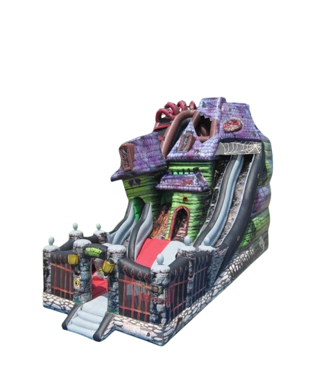 Vente Château gonflable toboggan "le manoir Halloween"