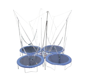 Location trampoline élastique 4 pistes avec remorque