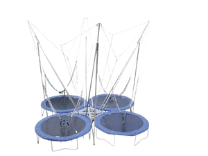 Location trampoline élastique 4 pistes avec remorque