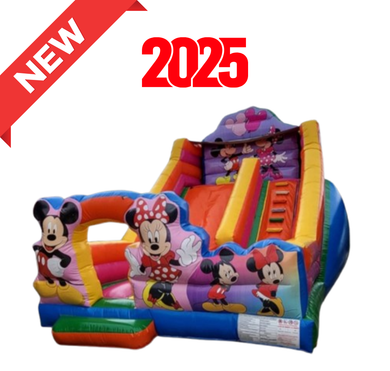 Location château gonflable toboggan Mickey et Minnie