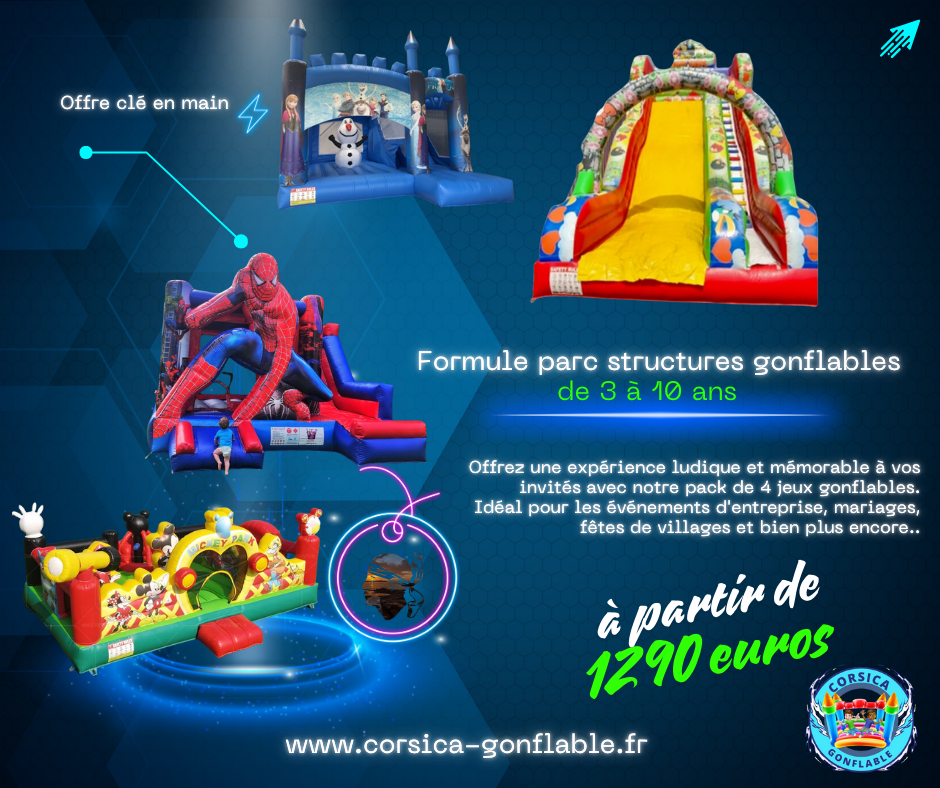Location château gonflable ( Parc 4 structures gonflable )
