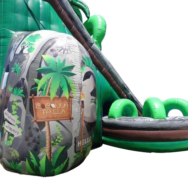 Vente toboggan aquatique gonflable tropical slide