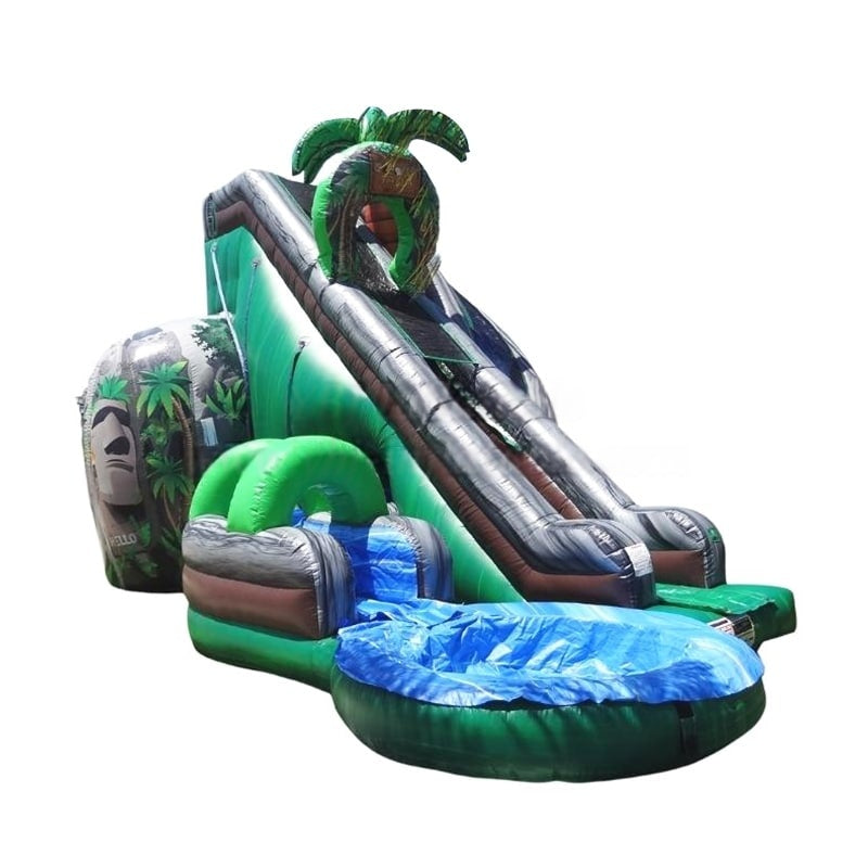 Vente toboggan aquatique gonflable tropical slide