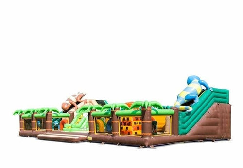 Château gonflable parc toboggan jungle