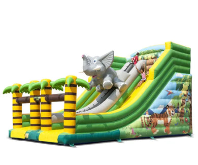 Vente château gonflable toboggan jungle éléphant
