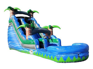 Vente château gonflable toboggan aquatique palmier