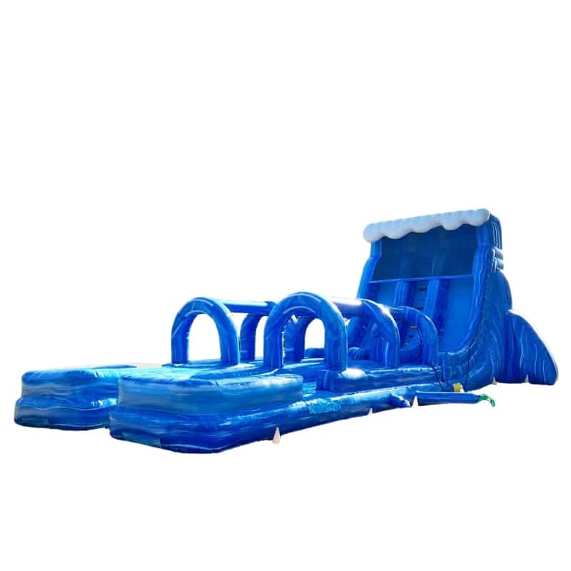 Vente toboggan aquatique gonflable double vagues