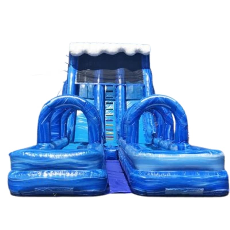 Vente toboggan aquatique gonflable double vagues