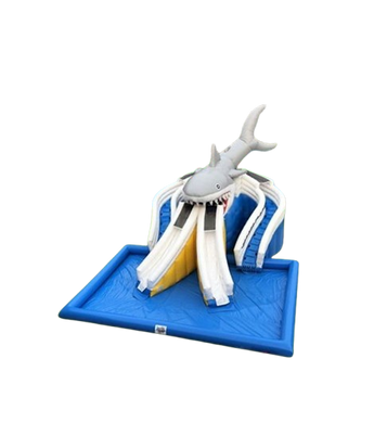 Vente château gonflable toboggan aquatique requin