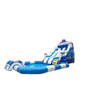 Vente château gonflable toboggan aquatique pieuvre et dauphin