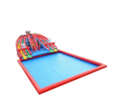 Vente château gonflable toboggan aquatique jungle