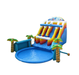Vente château gonflable toboggan aquatique jungle pool